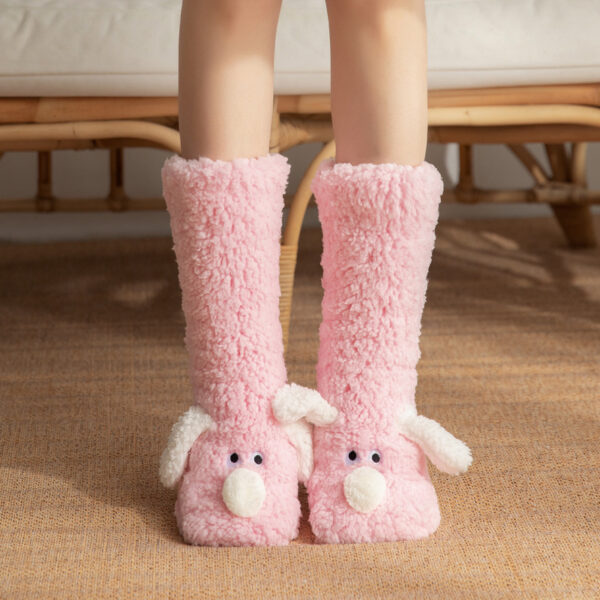 Cute Cartoon Dog Floor Socks Winter Warm Non-slip Plush Socks For Women - Image 8