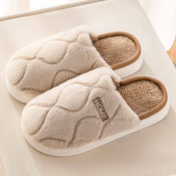 Plush Slippers Winter For Women Indoor Floor Bedroom Home Slipper Warm Solid House Shoes Men Couple - Image 8