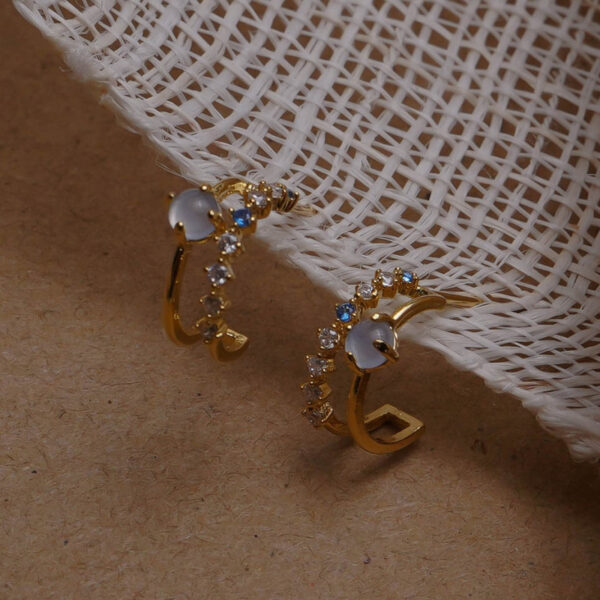 Ladies vintage opal earrings - Image 6