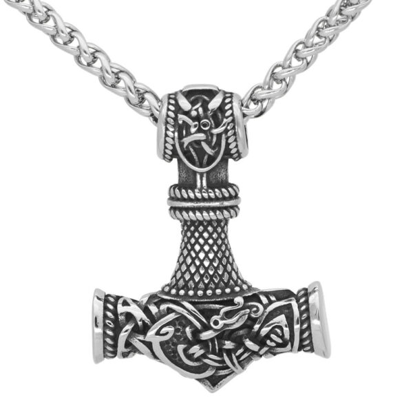 Nordic Vikings Hammer Rune Pendant Necklace Male - Image 8