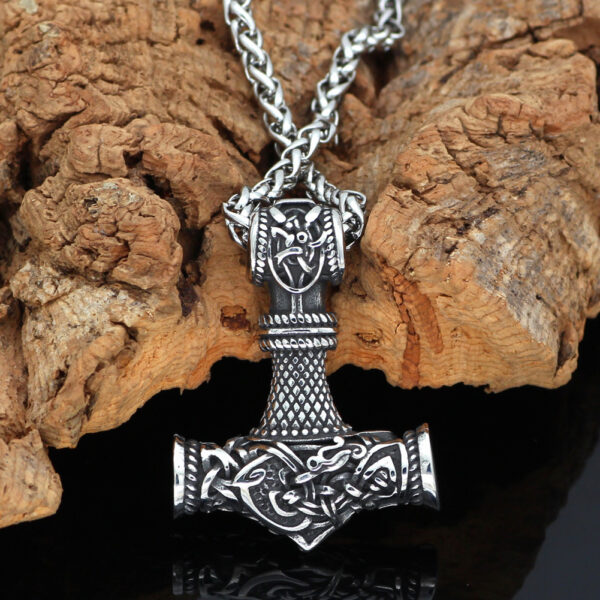 Nordic Vikings Hammer Rune Pendant Necklace Male